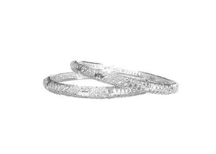 White Gold Plated | Gallery Bangles